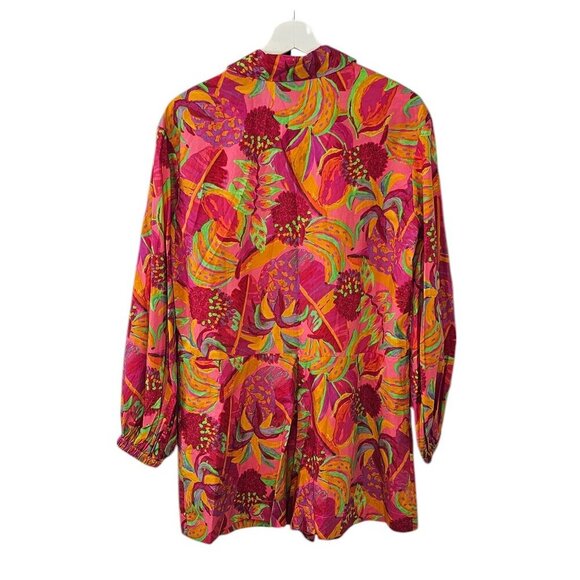 Farm Rio x Anthropologie Long-Sleeve Printed Collared Romper, Oversized, Small - Picture 3 of 10